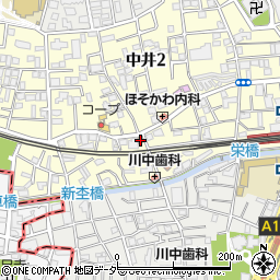 ローソンＨ新宿中井店周辺の地図