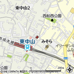 東中山駅前郵便局周辺の地図