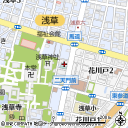 東京都台東区浅草2丁目33周辺の地図