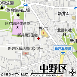 東京都中野区新井3丁目12-9周辺の地図