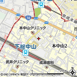 千葉県船橋市本中山2丁目15周辺の地図