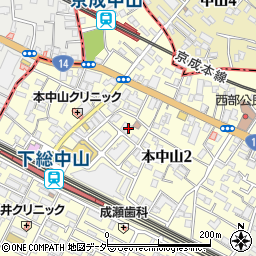 千葉県船橋市本中山2丁目12周辺の地図
