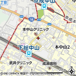 松屋 下総中山店周辺の地図