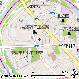 東京都江戸川区平井7丁目12周辺の地図