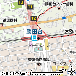 ファミリーマート勝田台駅上りホーム店周辺の地図