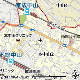 千葉県船橋市本中山2丁目13-2周辺の地図