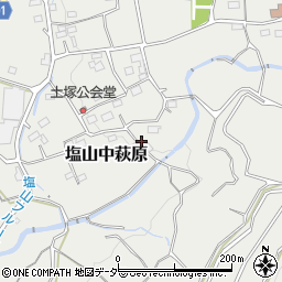 山梨県甲州市塩山中萩原2737周辺の地図