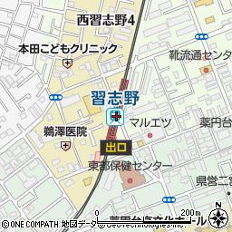 習志野駅周辺の地図