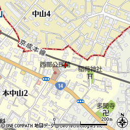 千葉県船橋市本中山1丁目5周辺の地図