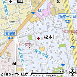 東京都江戸川区松本1丁目23周辺の地図