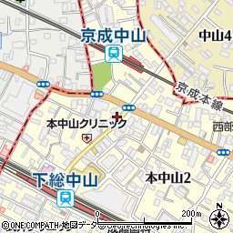 千葉県船橋市本中山2丁目19-2周辺の地図