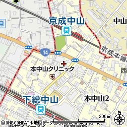 千葉県船橋市本中山2丁目19周辺の地図