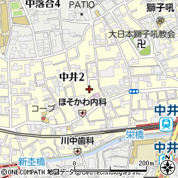 東京都新宿区中井周辺の地図