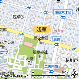 浅草観音堂裏周辺の地図