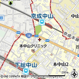 千葉銀行中山支店周辺の地図