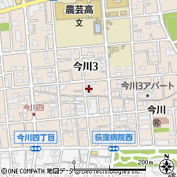 東京都杉並区今川3丁目周辺の地図