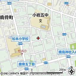 東京都江戸川区鹿骨5丁目周辺の地図