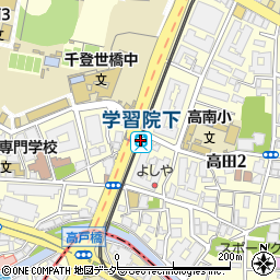 学習院下駅周辺の地図