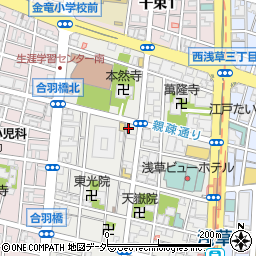 東京都台東区西浅草3丁目周辺の地図