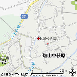 山梨県甲州市塩山中萩原2694-1周辺の地図