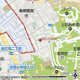 東京都台東区池之端3丁目周辺の地図