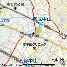 ピタットハウス下総中山店周辺の地図