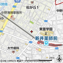 東京都中野区松が丘1丁目1周辺の地図