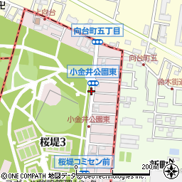小金井公園東口周辺の地図