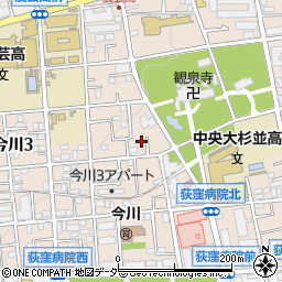 東京都杉並区今川周辺の地図