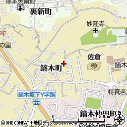 千葉県佐倉市鏑木町周辺の地図