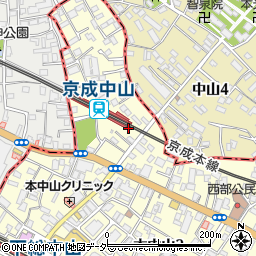 京成電鉄株式会社　京成中山駅周辺の地図
