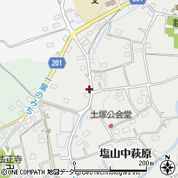 山梨県甲州市塩山中萩原2849周辺の地図