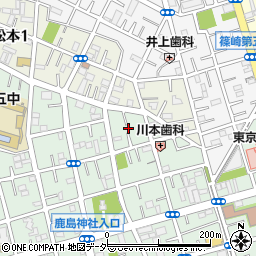 東京都江戸川区鹿骨4丁目13周辺の地図