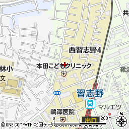 千葉県船橋市西習志野4丁目10周辺の地図