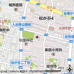 東京都台東区松が谷3丁目22周辺の地図