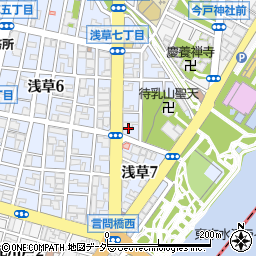 東京都台東区浅草7丁目5周辺の地図