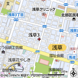 東京都台東区浅草3丁目周辺の地図
