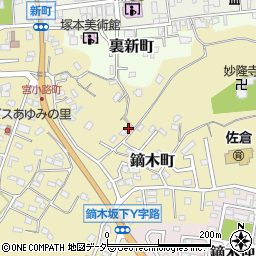 千葉県佐倉市鏑木町100-2周辺の地図