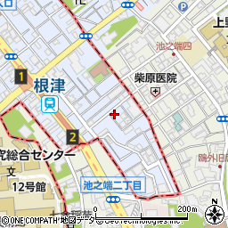 東京都文京区根津2丁目7-4周辺の地図