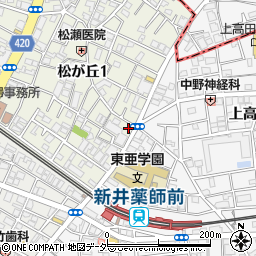 東京都中野区松が丘1丁目15周辺の地図