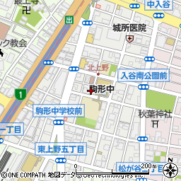東京都台東区北上野周辺の地図