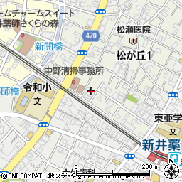 東京都中野区松が丘1丁目5周辺の地図