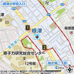 根津駅周辺の地図