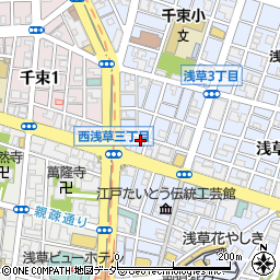 パークジャパン浅草第１駐車場周辺の地図