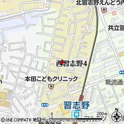 千葉県船橋市西習志野4丁目8周辺の地図
