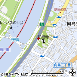 隅田公園デッキ際公園トイレ周辺の地図