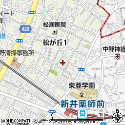 東京都中野区松が丘1丁目13周辺の地図