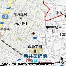 東京都中野区松が丘1丁目16周辺の地図