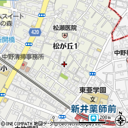 東京都中野区松が丘1丁目周辺の地図