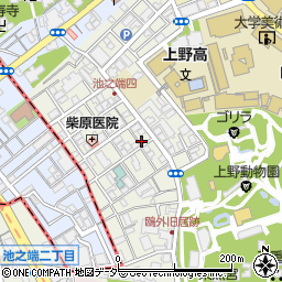 東京都台東区池之端4丁目周辺の地図